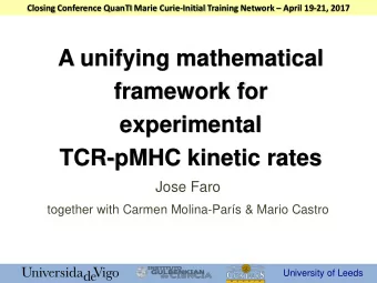 framework for  experimental  TCR-pMHC kinetic rates  Jose Faro  together with Carmen Molina-Pars