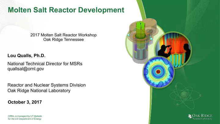 molten salt reactor development