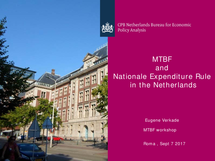 mtbf and nationale expenditure rule in the netherlands