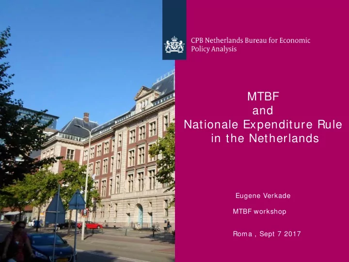 mtbf and nationale expenditure rule in the netherlands
