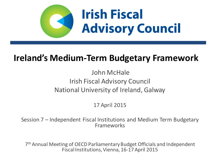 ireland s medium term budgetary framework