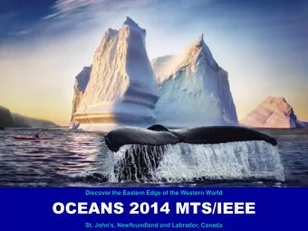 OCEANS 2014 MTS/IEEE  St. Johns, Newfoundland and Labrador, Canada  OCEANS 2014 MTS/IEEE