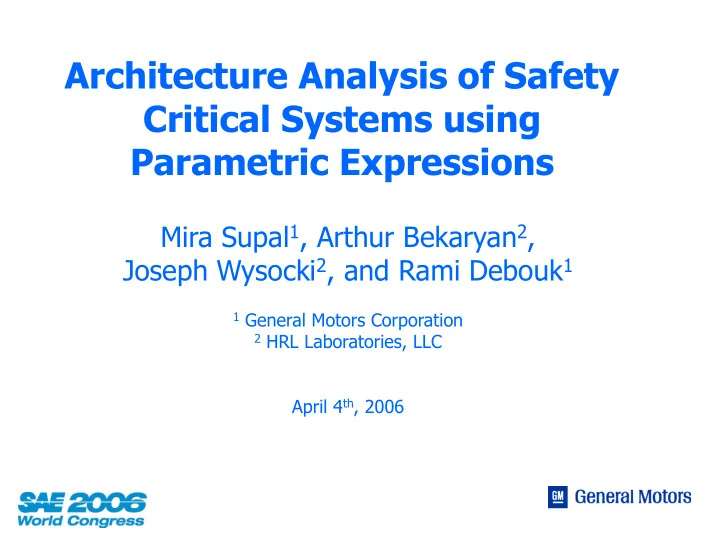 critical systems using
