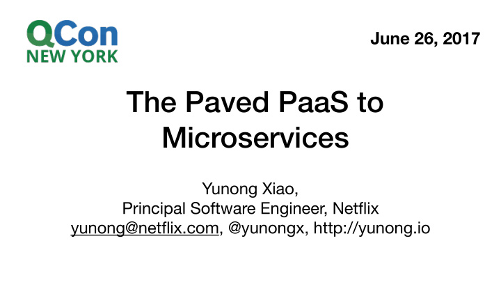 the paved paas to microservices