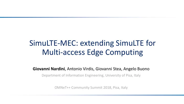simulte mec extending simulte for