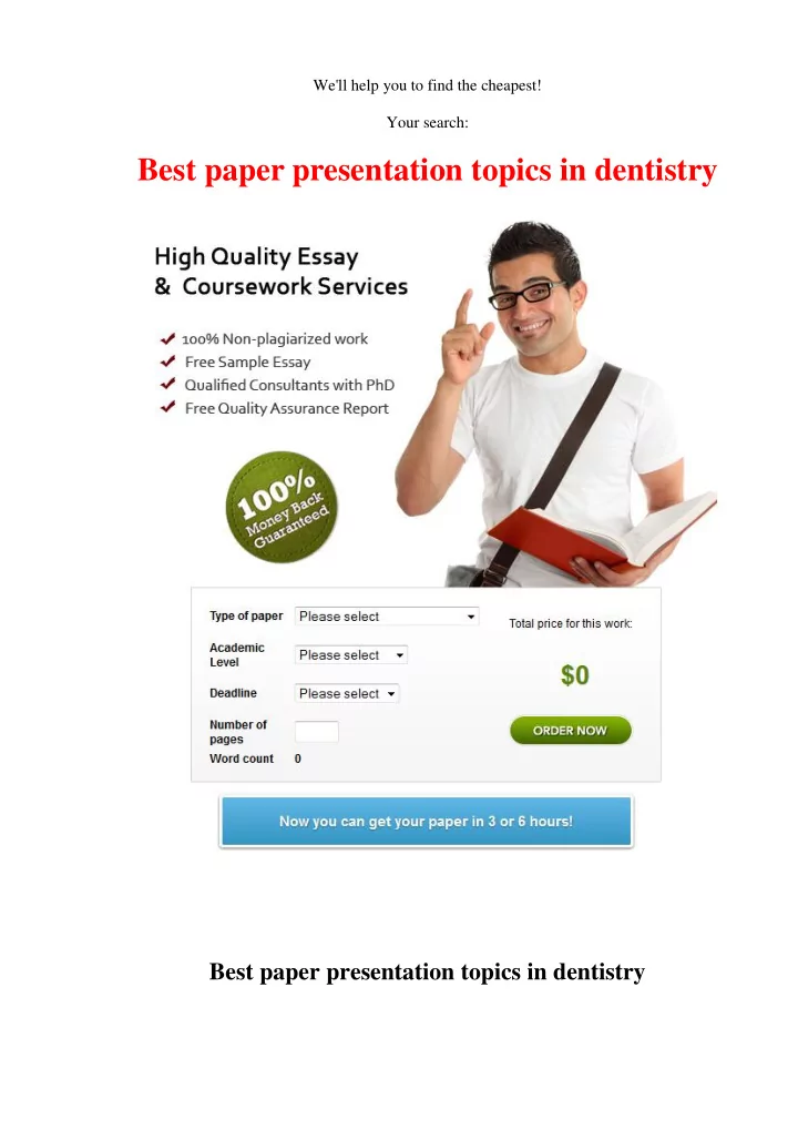 best paper presentation topics in dentistry