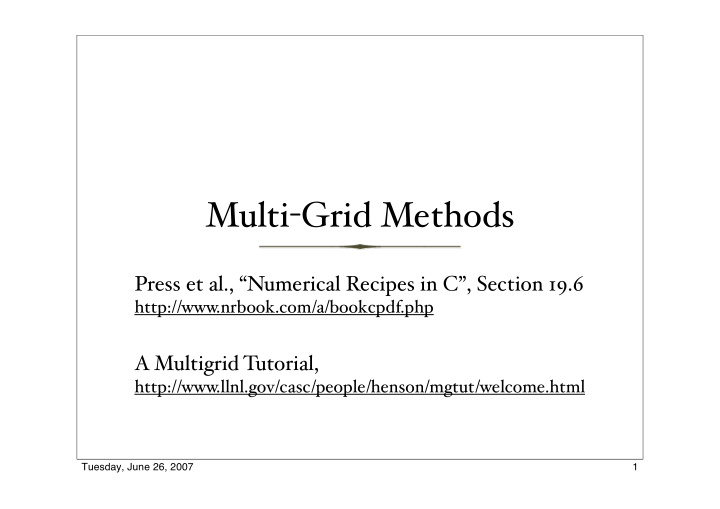 multi grid methods