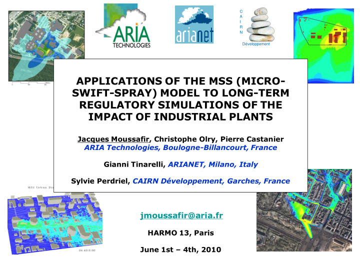 swift spray model to long term regulatory simulations of