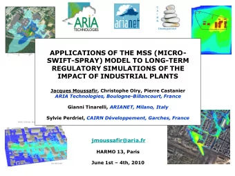 SWIFT-SPRAY) MODEL TO LONG-TERM  REGULATORY SIMULATIONS OF THE  IMPACT OF INDUSTRIAL PLANTS