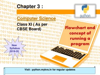 Chapter 3 :  Computer Science  Class XI ( As per  Flowchart and  CBSE Board)  concept of  running a