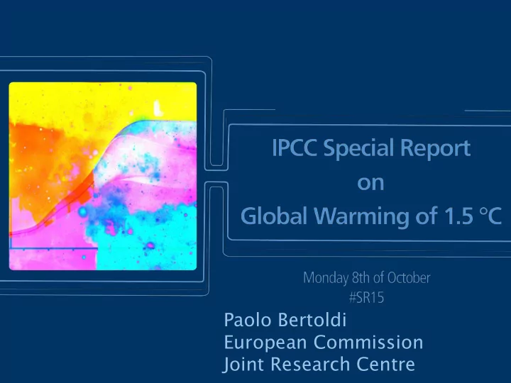 joint research centre global warming of 1 5 c