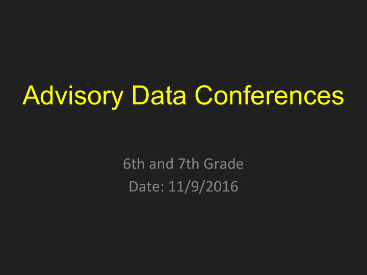advisory data conferences
