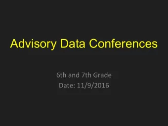 Advisory Data Conferences  6th and 7th Grade  Date: 11/9/2016  Why are Classroom Conferences