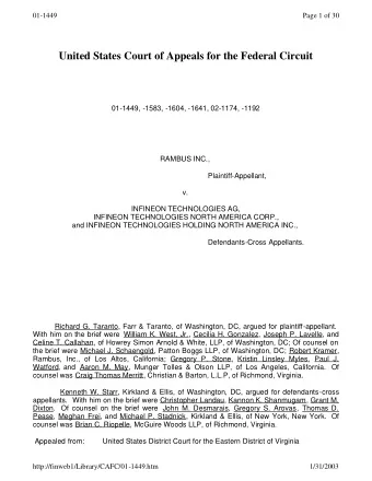 United States Court of Appeals for the Federal Circuit 01-1449, -1583, -1604, -1641, 02-1174, -1192
