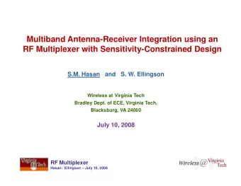 Multiband Antenna-Receiver Integration using an  RF Multiplexer with Sensitivity-Constrained Design
