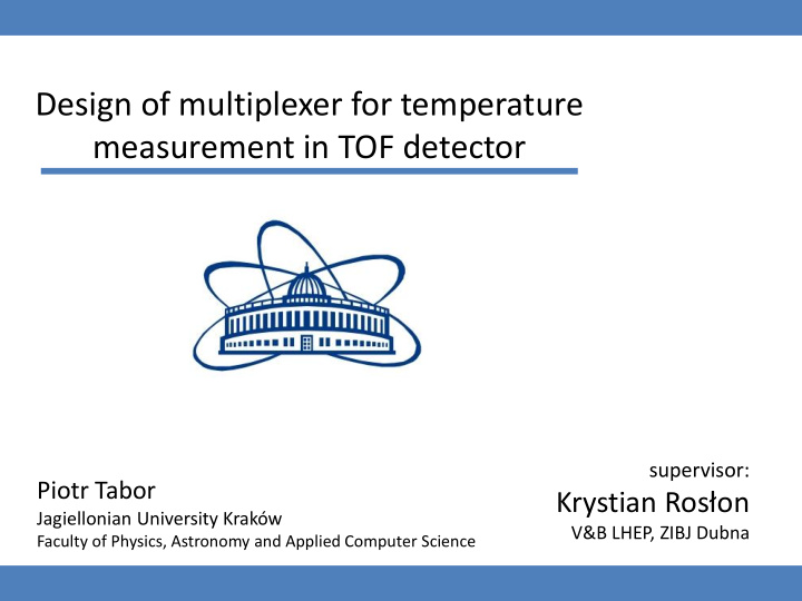 design of multiplexer for temperature measurement in tof