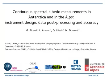 C  o  n  t  i  n  u  o  u  s  s  p  e  c  t  r  a  l  a  l  b  e  d  o  m  e  a  s  u  r  e  m  e