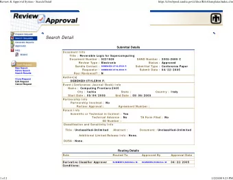 Search Detail  Submittal Details  Docum ent I nfo  Title :  Reversible Logic for Supercom puting