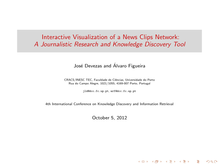 interactive visualization of a news clips network a