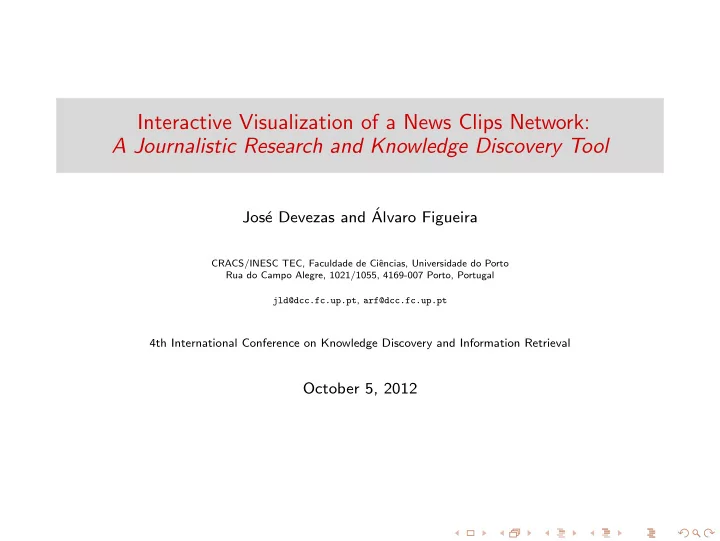 interactive visualization of a news clips network a