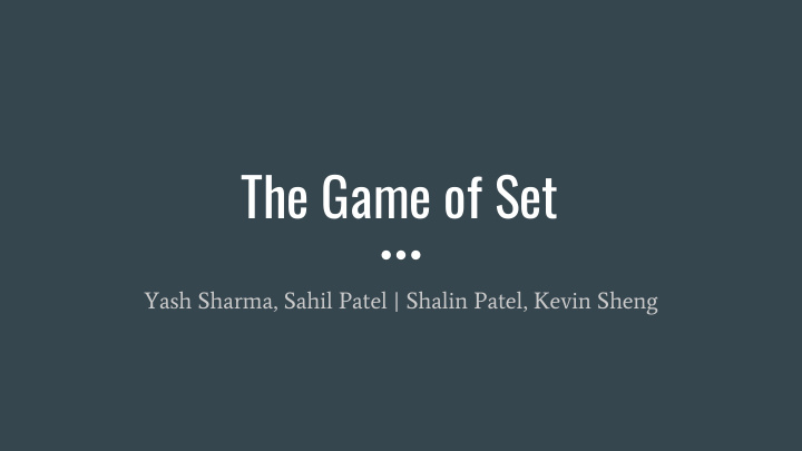 the game of set