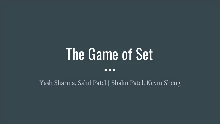 the game of set