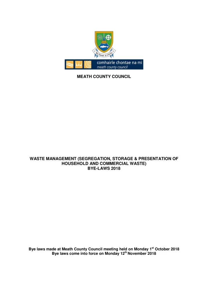 meath county council waste management segregation storage