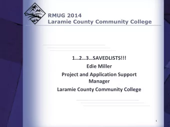 Laramie County Community College  1  Housekeeping  Laramie County Community College  Please turn