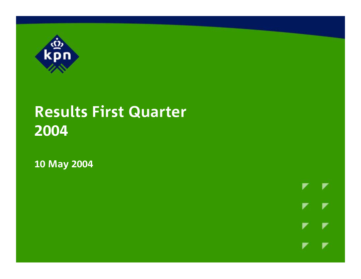 results first quarter 2004