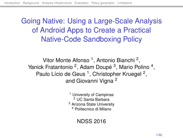 going native using a large scale analysis of android apps