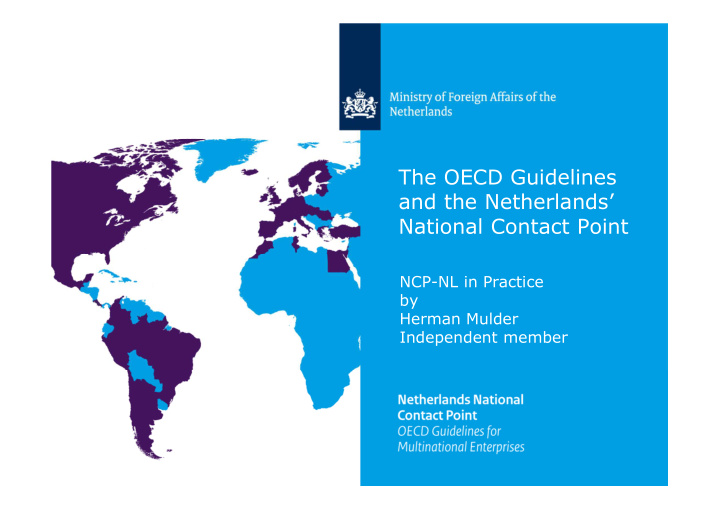 the oecd guidelines and the netherlands national contact