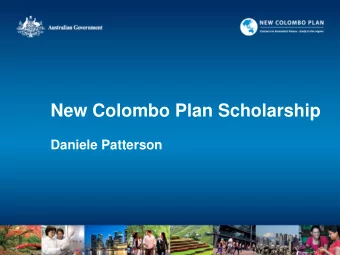 New Colombo Plan Scholarship  Daniele Patterson  New Colombo Plan Scholarship Program  A signature