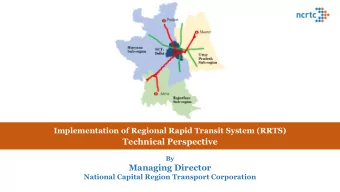 Managing Director  National Capital Region Transport Corporation  Agenda of todays webinar