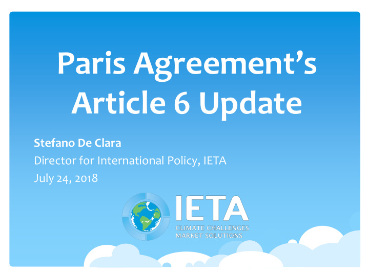 paris agreement s article 6 update