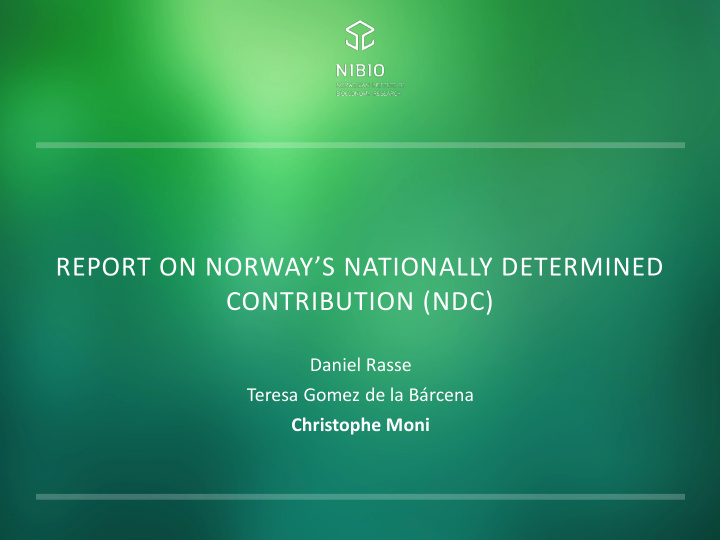 report on norway s nationally determined contribution ndc