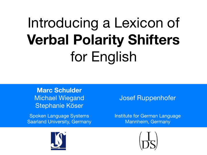 introducing a lexicon of verbal polarity shifters for