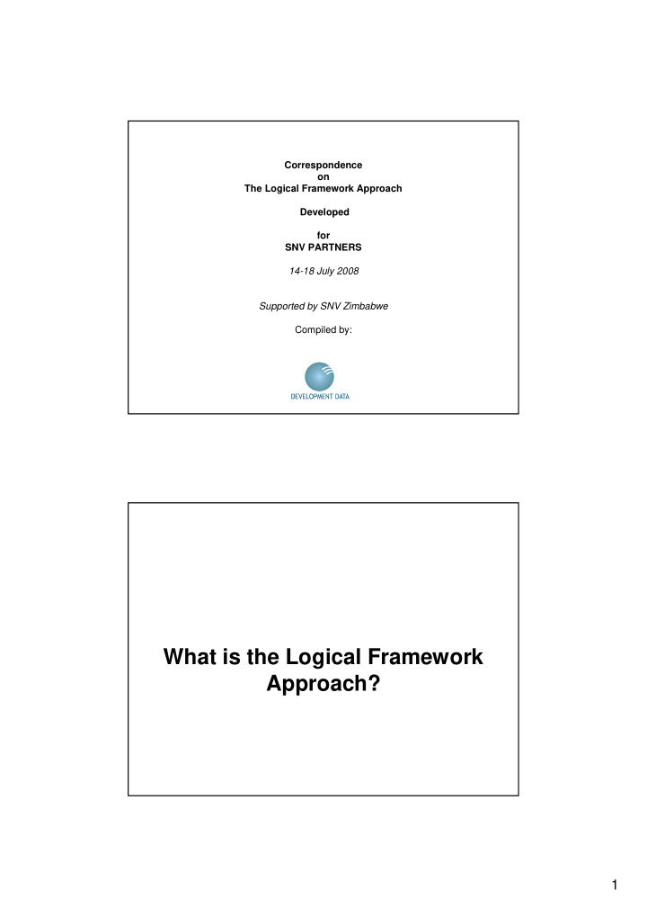 what is the logical framework approach