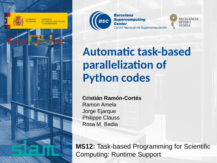 automatjc task based parallelizatjon of python codes