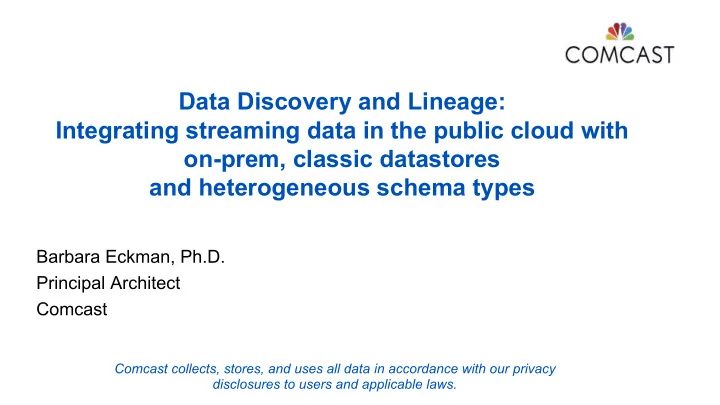 data discovery and lineage integrating streaming data in