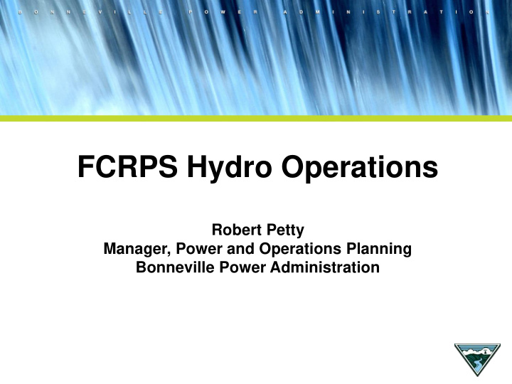 fcrps hydro operations
