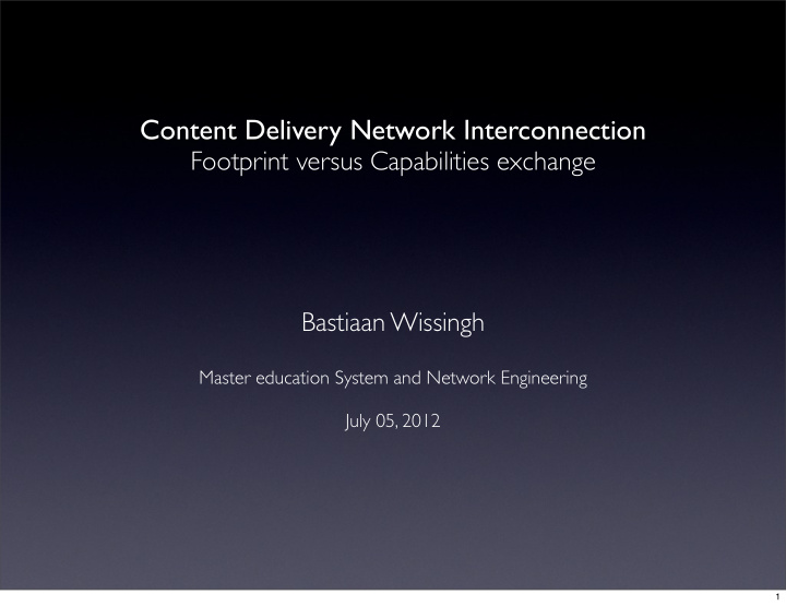 content delivery network interconnection