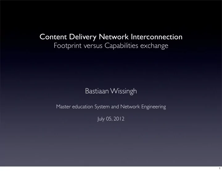 content delivery network interconnection