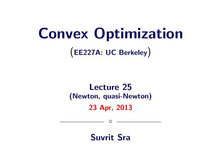 convex optimization