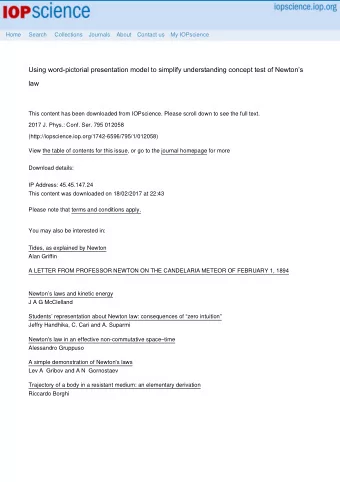 Using word-pictorial presentation model to simplify understanding concept test of Newtons  law