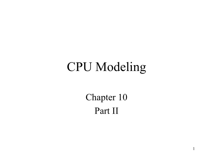 cpu modeling