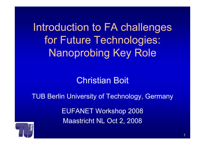 introduction to fa challenges for future technologies