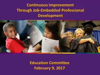 Instructional Support Vision  Continuous Improvement  Through Job-Embedded Professional