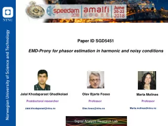 Paper ID SGD5451  EMD-Prony for phasor estimation in harmonic and noisy conditions  Jalal