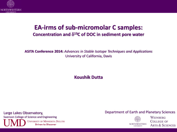 ea irms of sub micromolar c samples