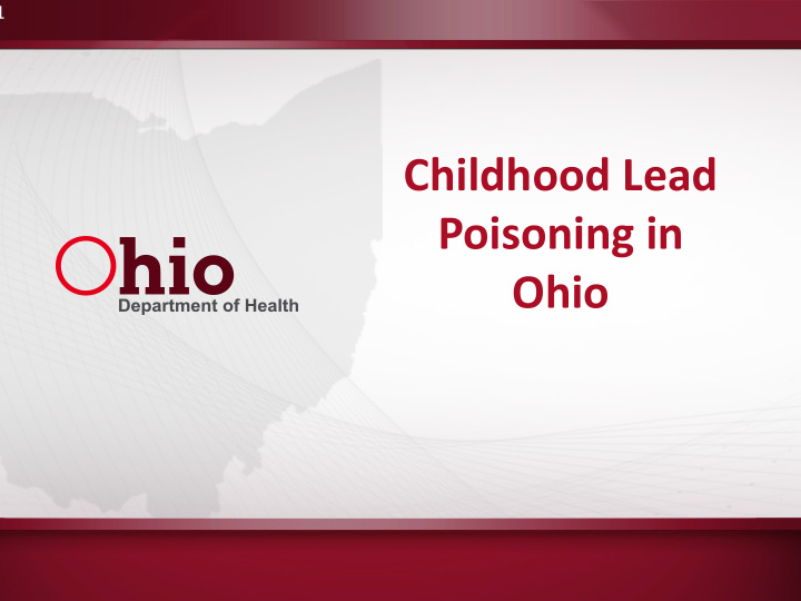 childhood lead poisoning in ohio
